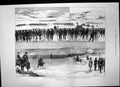 Original Old Antique Print Brighton Review Advance Guard Wolstonbury Hill 1883