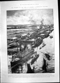 Old Antique Print Problems Port London Suggested Wharves Essex Shore 1902 20th
