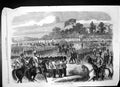 Original Old Antique Print Hyde Park Crowds Siers Volunteer Review 1860 19th