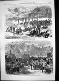 Old Antique Print Reform Meeting Hyde Park Police Grenadier Guards 1867 19th