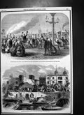Antique Old Print Shipping Munitions War Tower Canada Guards Southampton 1861