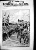 Antique Old Print Review Artillery Co Windsor Queen Driving Along Line 1899