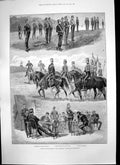 Antique Old Print School Cavalry Auxiliary Forces Aldershot Rope Drill 1889