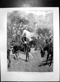 Old Antique Print Guards March Aldershot Churn Camp Watering Place C 1888 19th