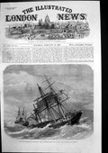 Antique Old Print Collision Lizard Hms Terrible Towing Calcutta Plymouth 1869