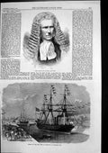Antique Print Opening New Docks Millwall Lord Justice Sir William Wood 1868