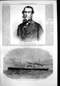 Old Print Sir Roundell Palmer Mp Rail Co Royal Mail-Packet Normandy 1863 19th