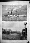 Old Print Street Ladysmith War U S Cruiser Charleston Wrecked Luzon 1899 19th
