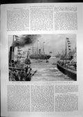 Old Antique Print Departure Wellington Contingent S Africa Waiwera 1899 19th