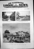 Antique Old Print Conflict Manipur India British Residency Bamboo Bridge 1891