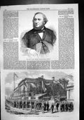 Antique Old Print W Wallace Composer Foundation Masonic Temple Shanghai 1865