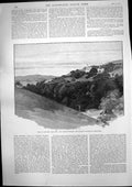 Antique Old Print Pale Dee Bala Lake Merionethshire Wales Queens Mansion 1889