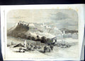 Original Old Antique Print Tangi Situated Hill From Camel Market 1860 Victorian