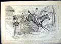 Antique Old Print Advert Ellimans Embrocation Horse Rider Jumping Gate 1890