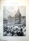 Antique Old Print Occupation Pretoria British Forces Hoisting Union Jack 1899