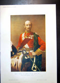 Old Print Maj Gen Sir George White Commanding British Forces Natal C1880 19th
