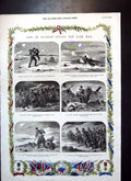 Antique Old Print Acts Bravery War Gerald Graham Alexander Wright J Ross 1857