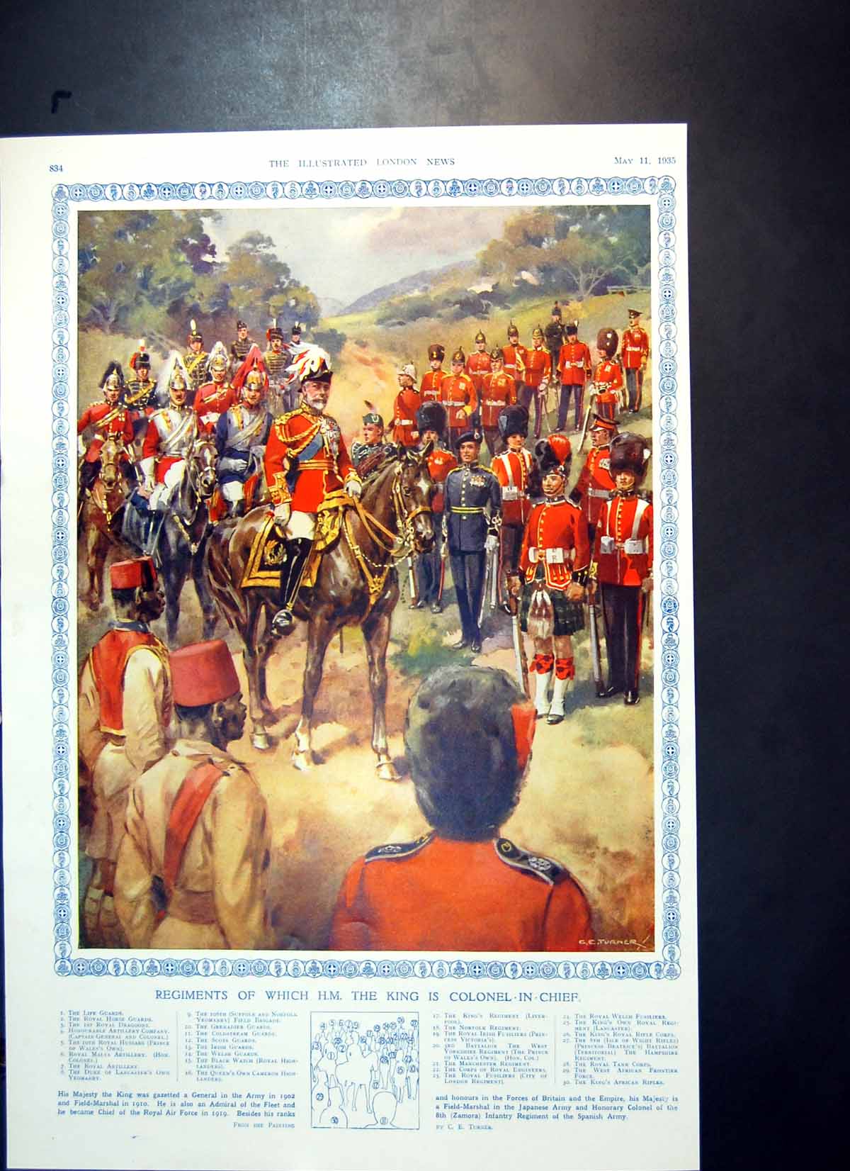Old Regiments King Colonel In Chief Life Guards King Black Watch1935 20th