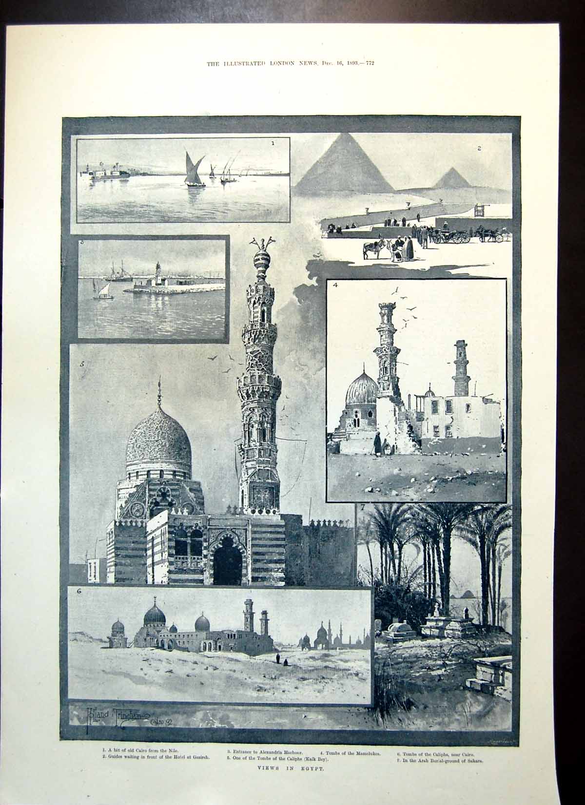 Antique Print Views Egypt Tombs Saskia Van Uylenborch Rembrandts Wife 1893 19th