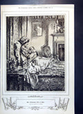 Antique Old Print Christmas Gift Him Mother Baby Christmas Ward Nurse 1916 20th