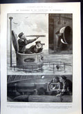 Old Antique Print Trial Trip Latest Submarine Men Books Killed Wife 1902 20th
