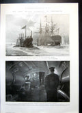 Antique Print First British Submarines Portsmouth Royal Visit Isle Man 1902