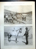 Antique Old Print Transvaal War Camp Ladysmith Officers Rifle Brigade 1899 19th