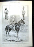Old Antique Print Royal Regiment Dragoons Maxim Nordenfelt Gun Cape 1899 19th