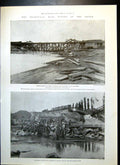 Antique Print Transvaal War Trestle Bridge Modder River Tugela Colenso 1900