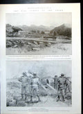 Old Antique Print War H Q Tugela Shell Fired Gun Hms Doris Duke Teck 1900 20th
