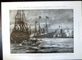 Antique Old Print King On Board Victoria Albert Boer Leaders Southampton 1902