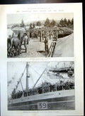 Antique Old Print Transvaal War Hussars Dpart Liverpool Gordons Durban 1899