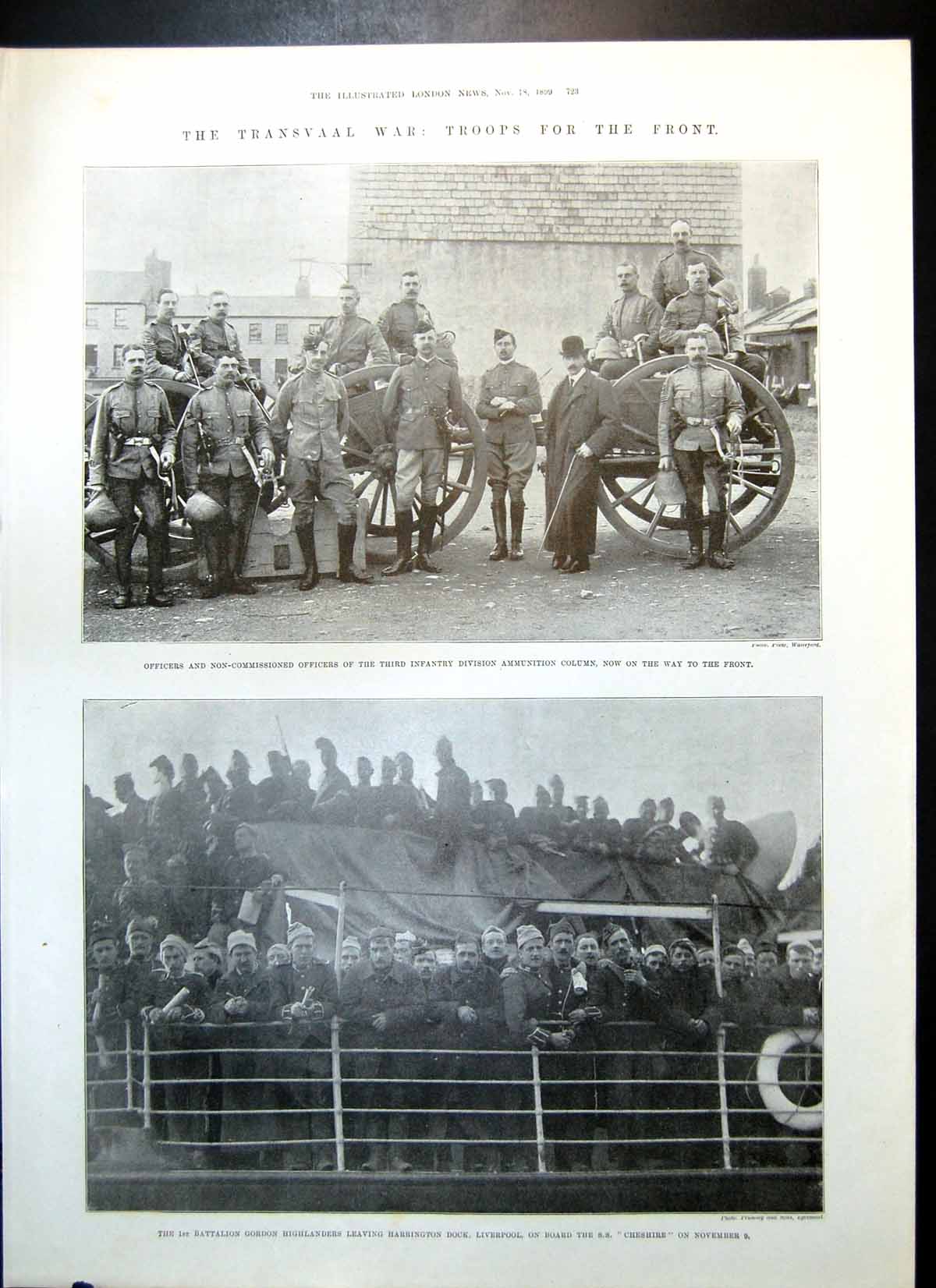 Antique Print Troops Front Transvaal Gordons Liverpool Hussars Scouting1899