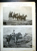 Antique Old Print Transvaal War Hussars Scouting Ammunition Column Front 1899