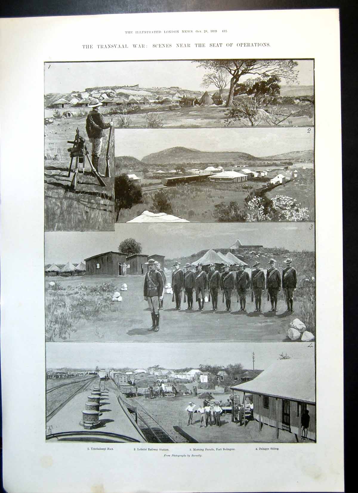 Old Antique Print Transvaal War Queensland Contingent Bishop Grafton 1899 19th