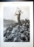 Antique Old Print Boers Abuse White Flag Christmas Gifts Diamond Pendant 1899