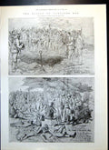 Antique Old Print Melton Prior Sketches Battle Lombards Kop Australians 1899