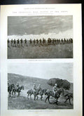 Antique Old Print Elandslaagte Devons Lancers Gen Yules Column Artillery 1899