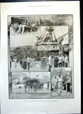 Antique Old Print Portsmouth Departure Flying Squadron Tea Jacket Lady 1896