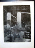 Old Antique Print British Mediterranean Squadron Levant Count Taaffe 1895 19th