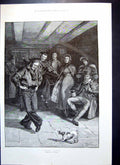 Antique Print Jacks Alive Sailor Dancing Dog Hat Floor Ladies Watching 1891