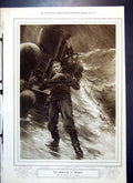 Old Antique Print Pudding Danger Cm Padday Man Runs Presence Ghost 1916 20th