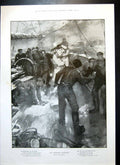 Antique Print Christmas Passenger Snowman Aboard Lion Tent West Africa 1902