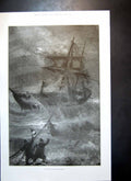 Old Print Rocket Brigade Work Ship Rescue Hill Camp Manoeuvres India1898 19th