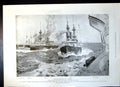 Antique Print Naval Manoeuvres Gridiron Col Ingersoll Bishop Limerick 1899 19th