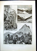 Old Antique Print Niti Field Force Thibet Camp Bamplas New York Snow 1890 19th