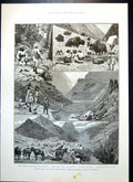 Old Print Sport Exhibition Grosvenor Gallery Niti Field Force Thibet 1890 19th