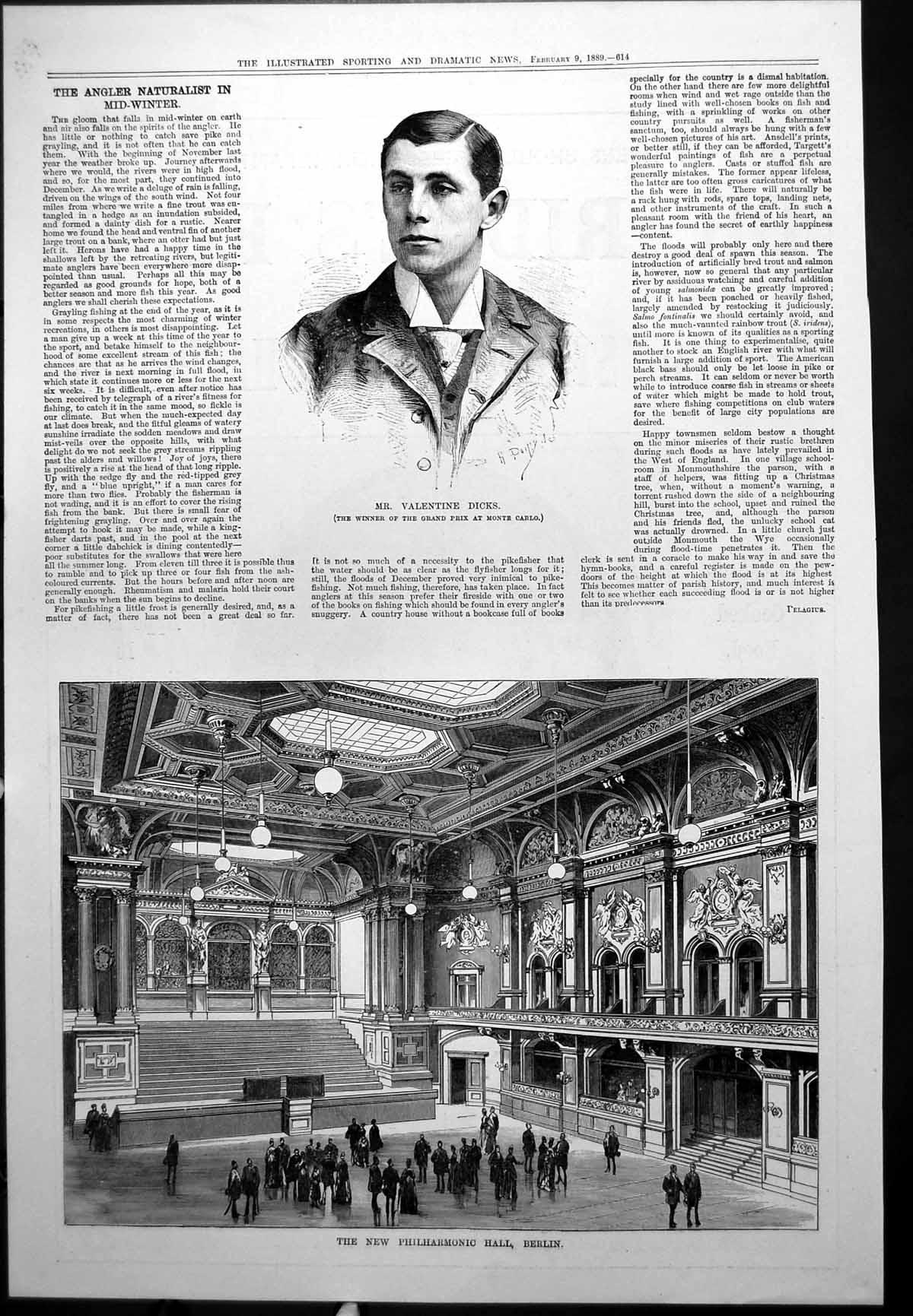 Antique Print New Philharmonic Hall Berlin Valentine Dicks Grand Prix 1889 19th