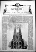 Original Old Antique Print Completion Cologne Cathedral Exterior 1843 Victorian
