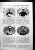 Antique Old Print Englands Polo Team Against Americans Lockett Barrett 1921